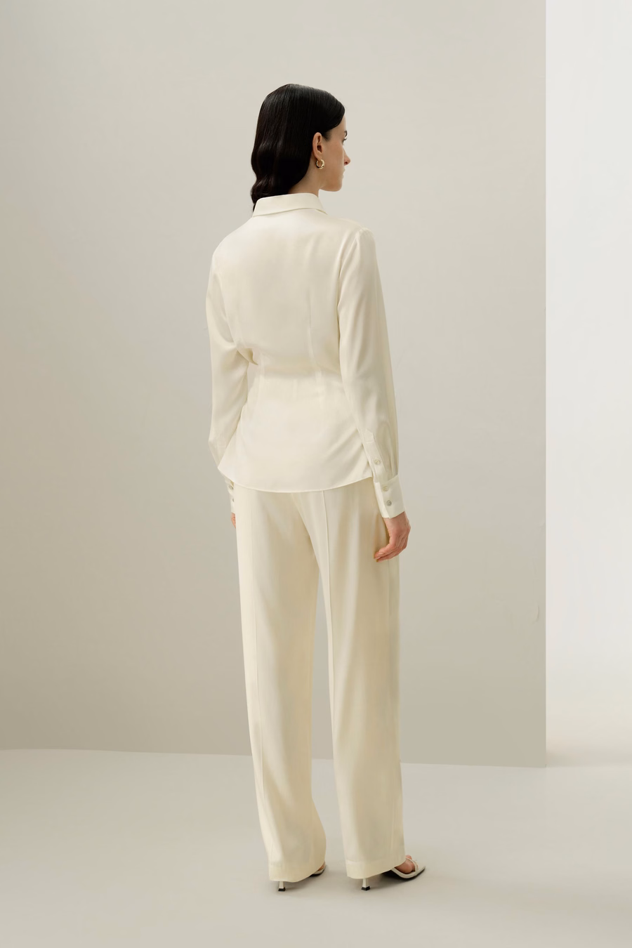 Convertible Silk Charmeuse Shirt