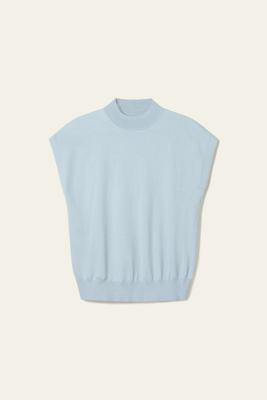 Mockneck Silk Cotton Blend Top