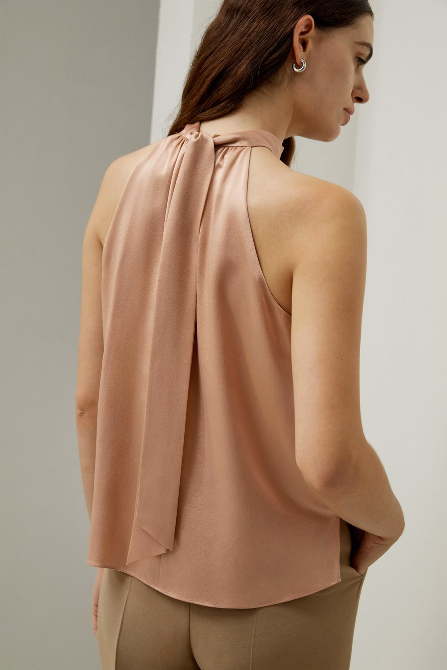 Graceful Breeze Silk Halter Top