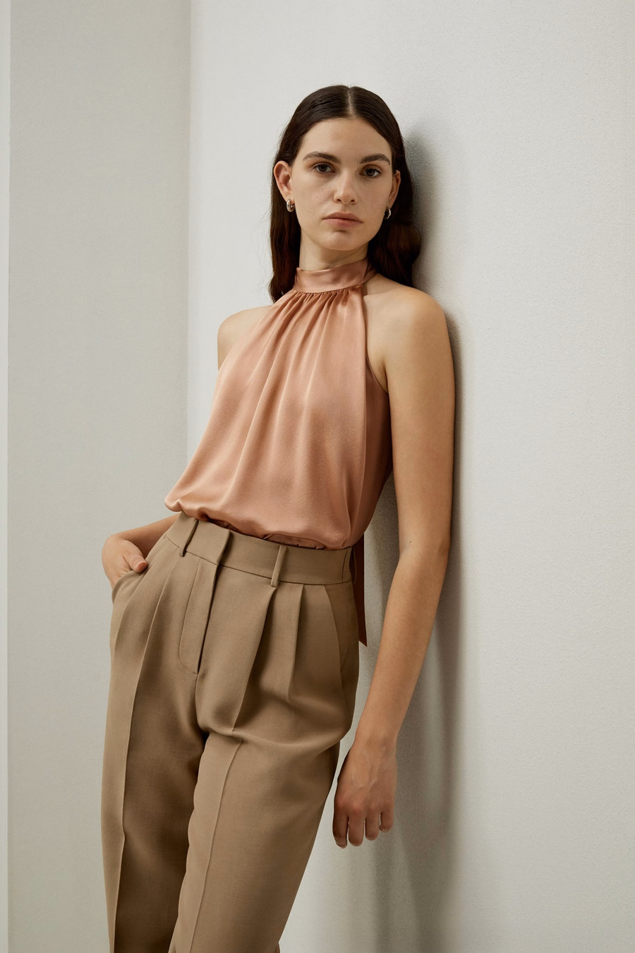 Graceful Breeze Silk Halter Top