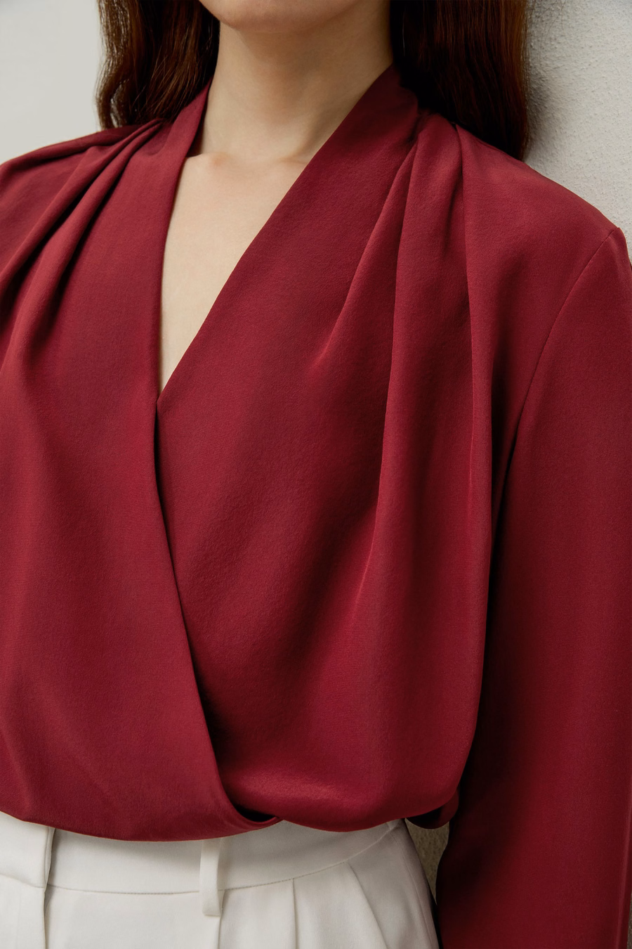 Silk Crêpe de Chine Long Sleeve Blouse