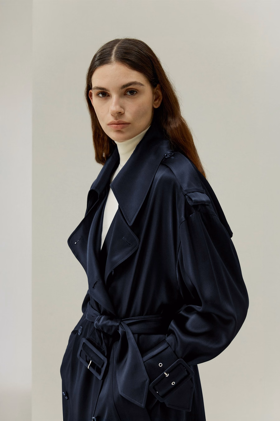 Oversized Silk Trenchcoat