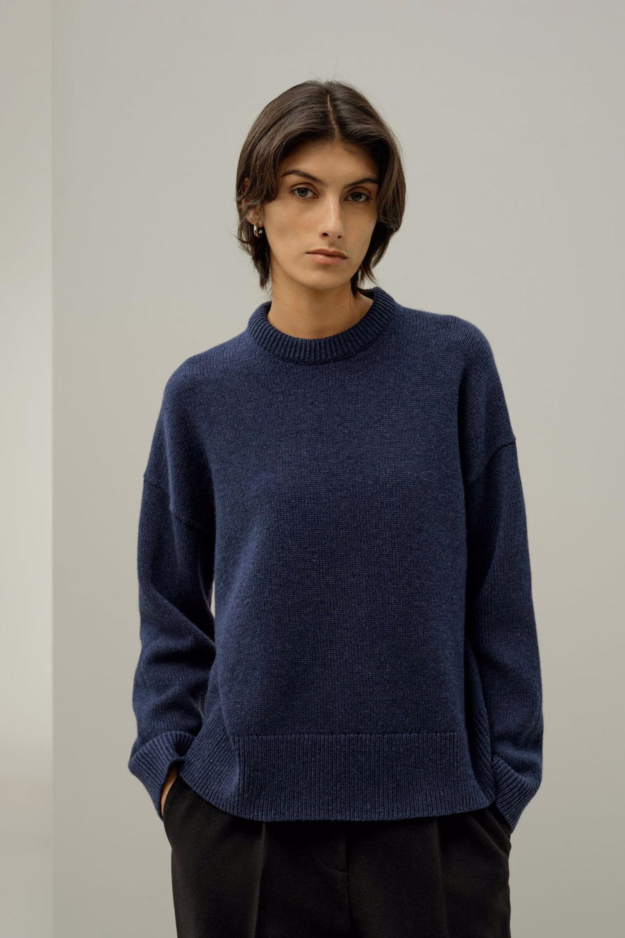 Oversized Crewneck Wool-Cashmere Sweater
