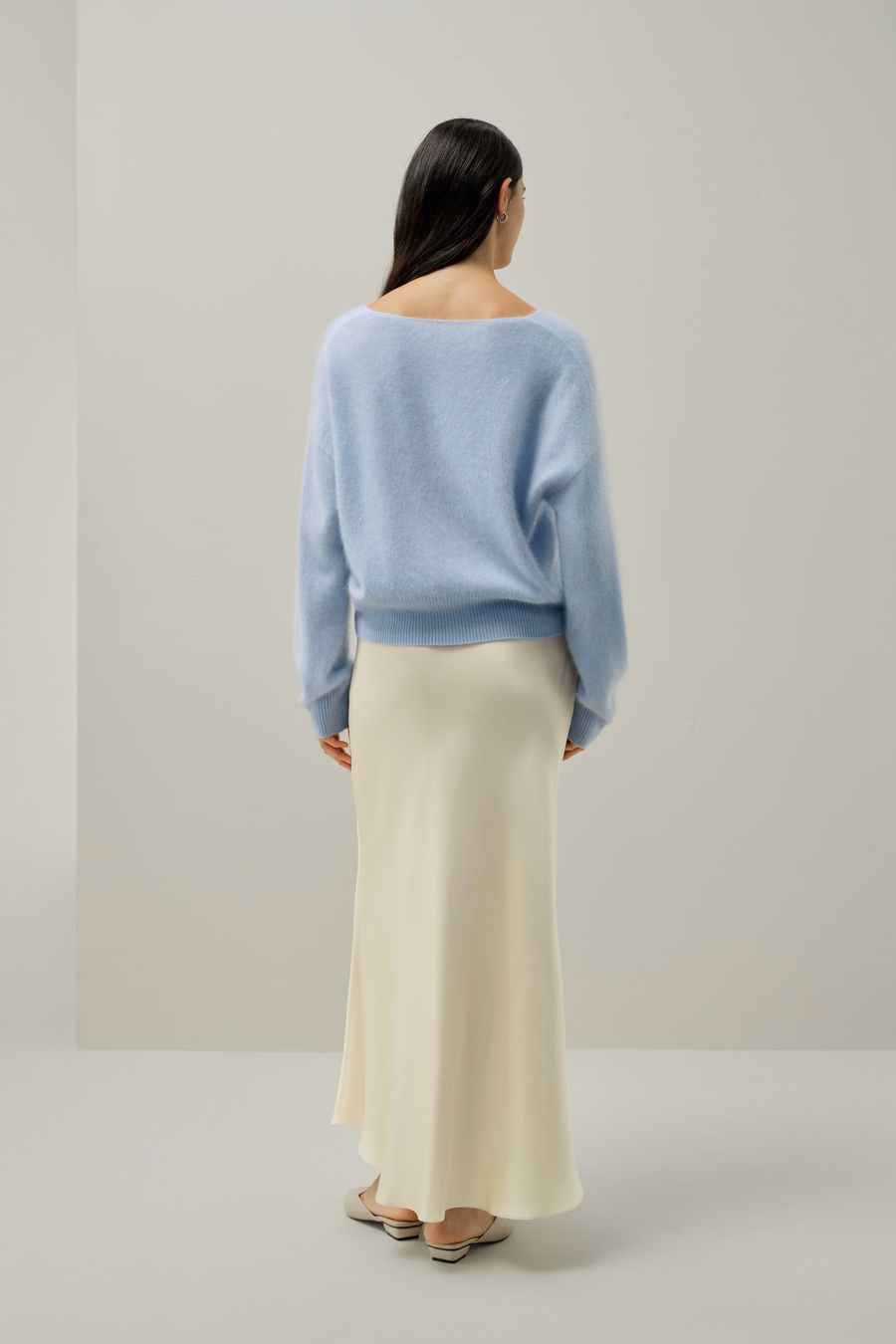 Brushed V-Neck Cashmere Sweater