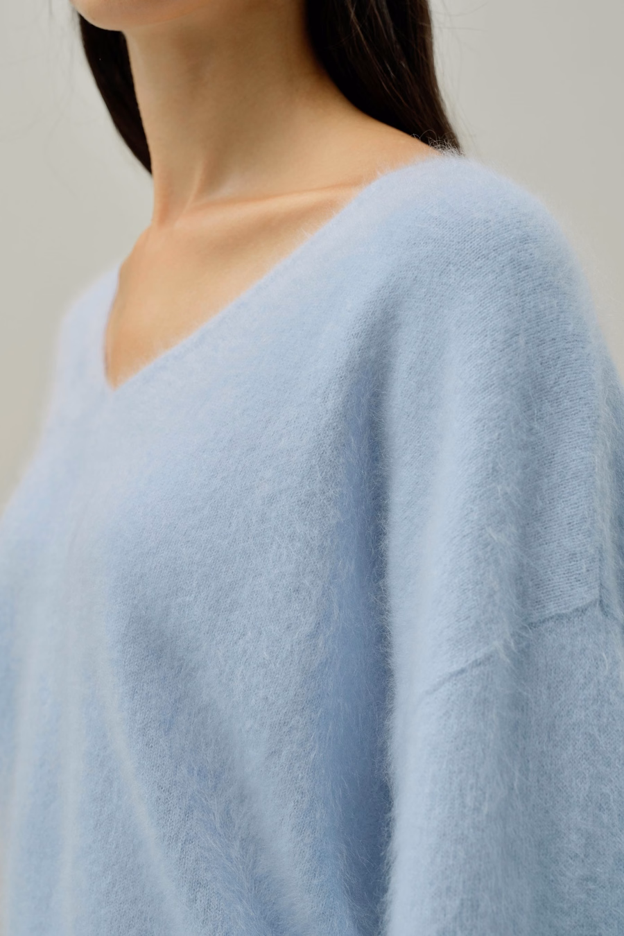 Brushed V-Neck Cashmere Sweater