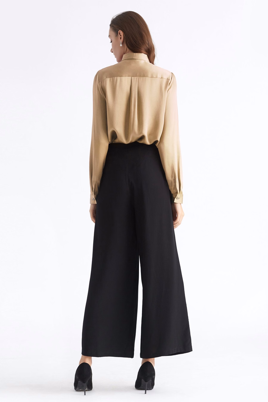 Women Bow-tie Neck Silk Blouse