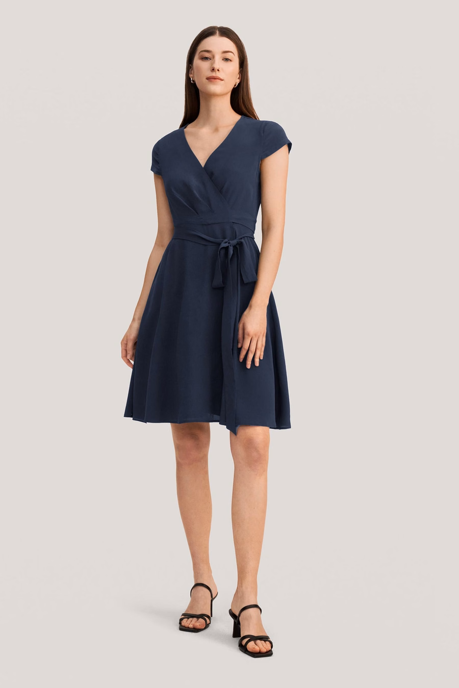 Figure Flattering Silk Wrap Dress