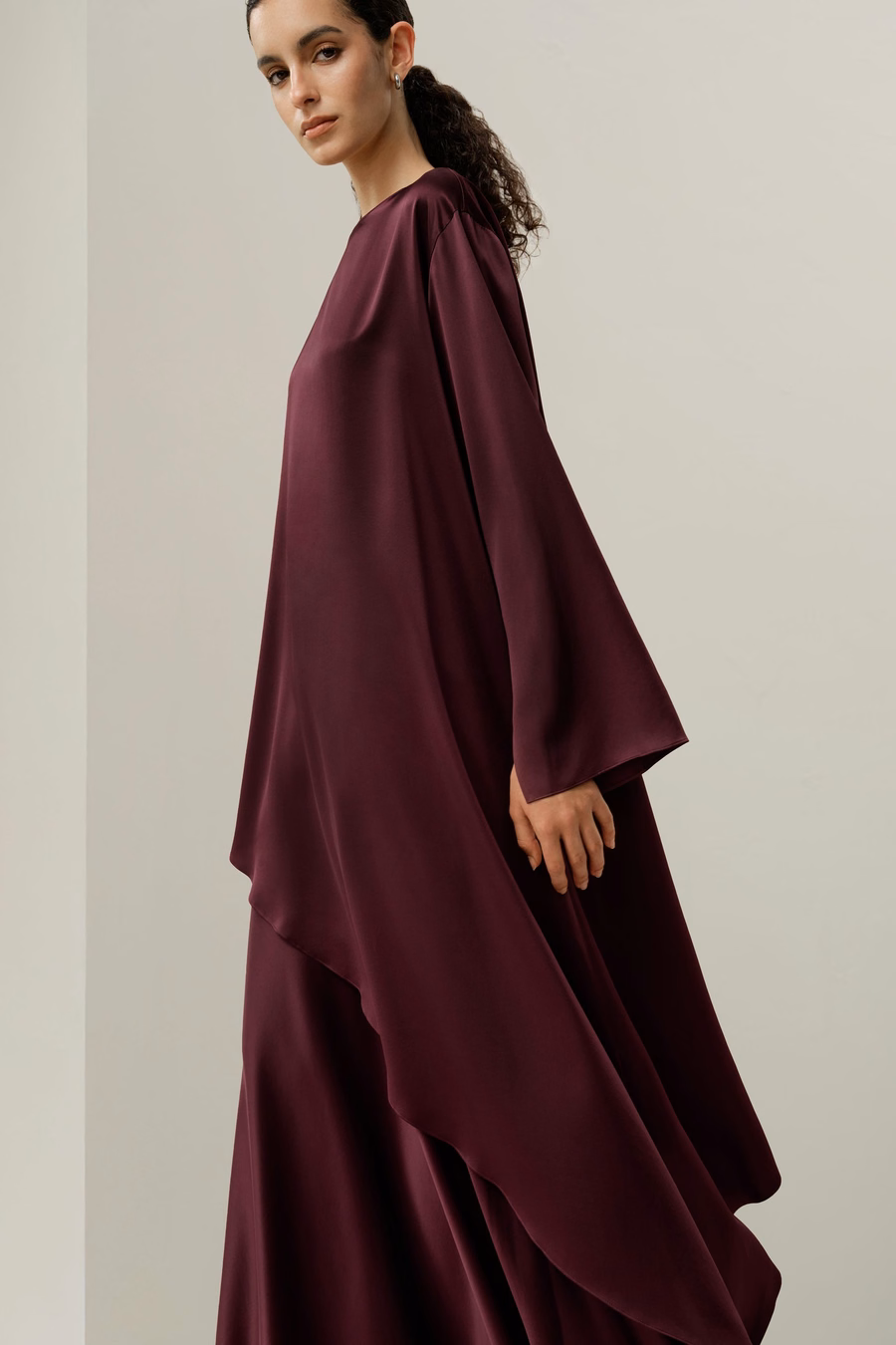Silk Charmeuse Asymmetrical Tunic