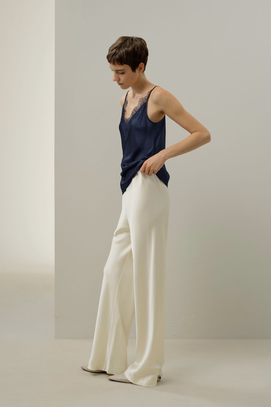 Lace-Trimmed Silk Camisole