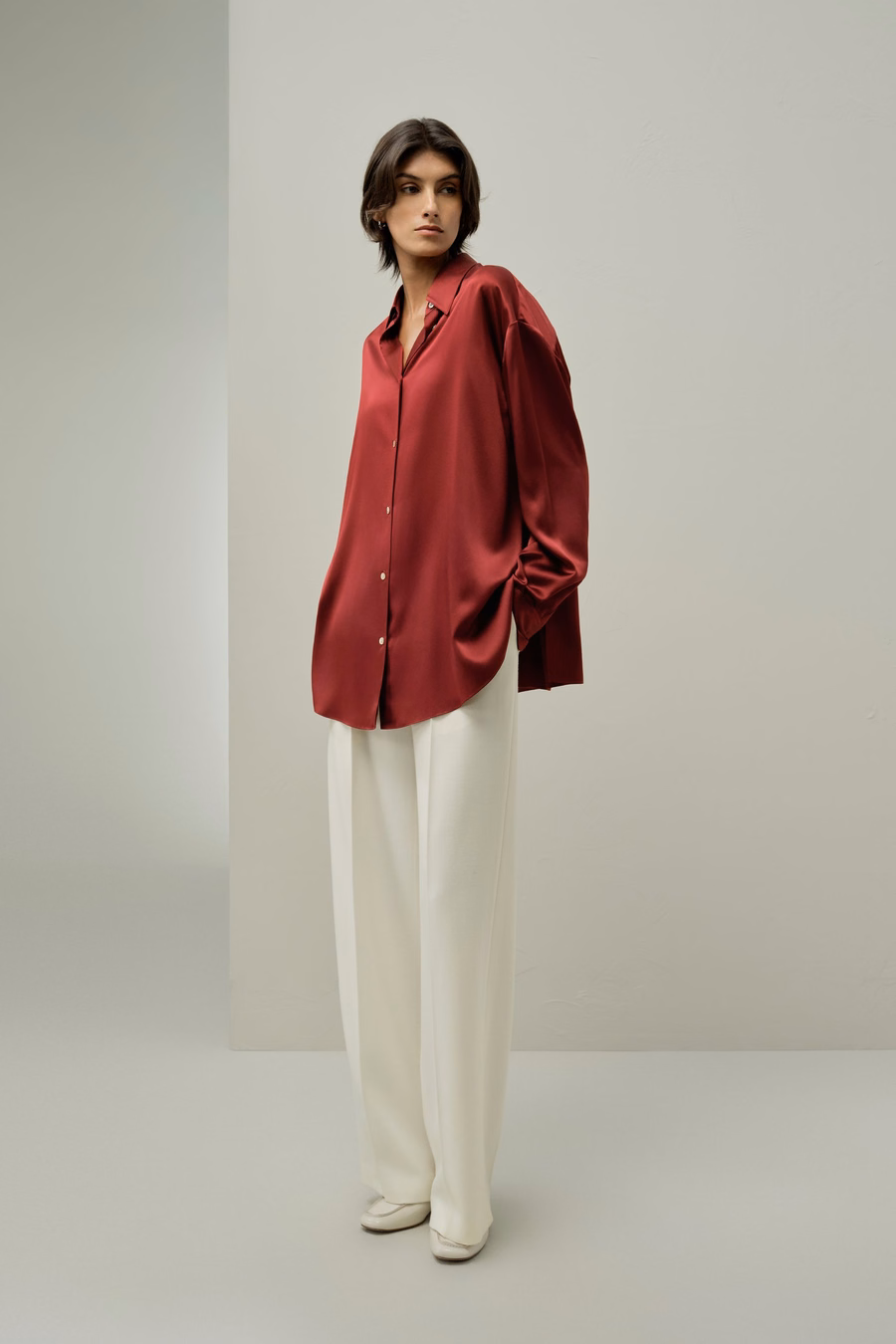 Scarlet Oversize Silk Shirt