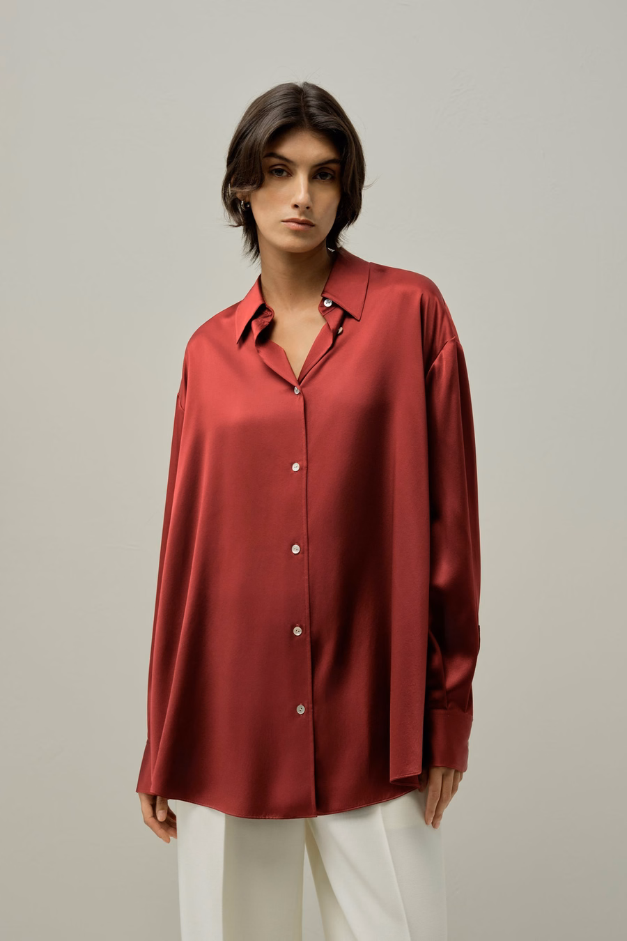 Scarlet Oversize Silk Shirt