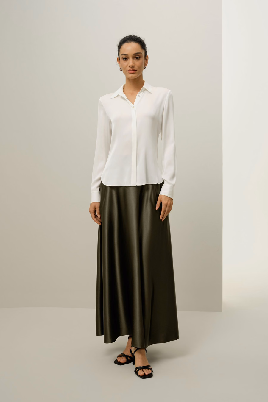 Elegant Silhouette Silk Shirt