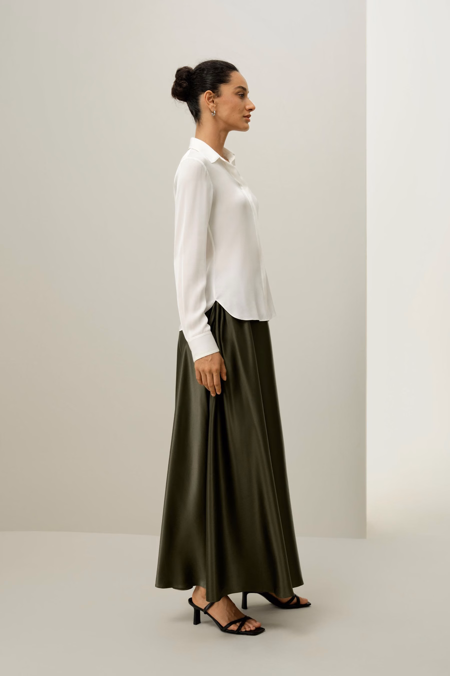 Elegant Silhouette Silk Shirt