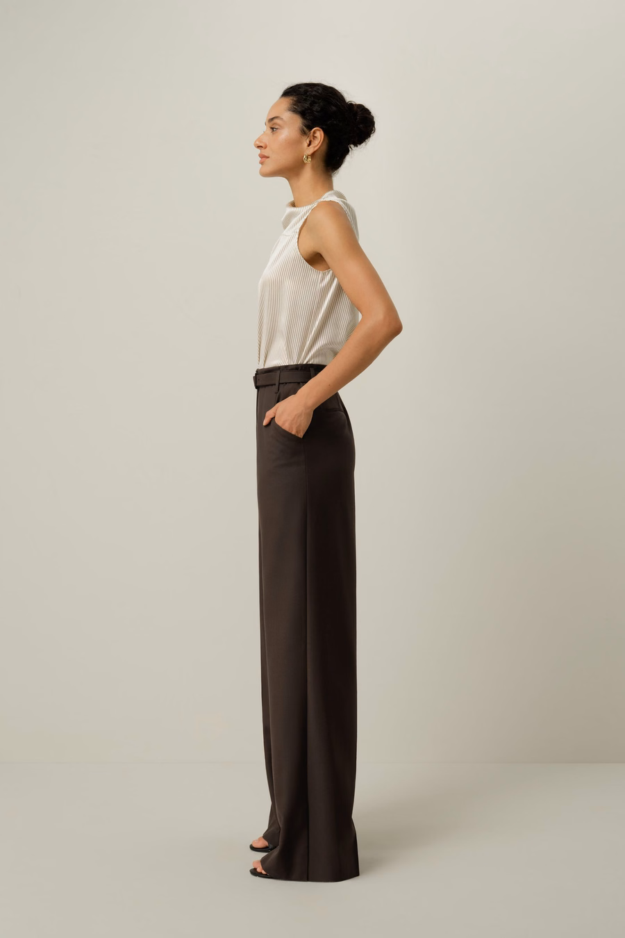 Asymmetric Silk Charmeuse Sleeveless Top