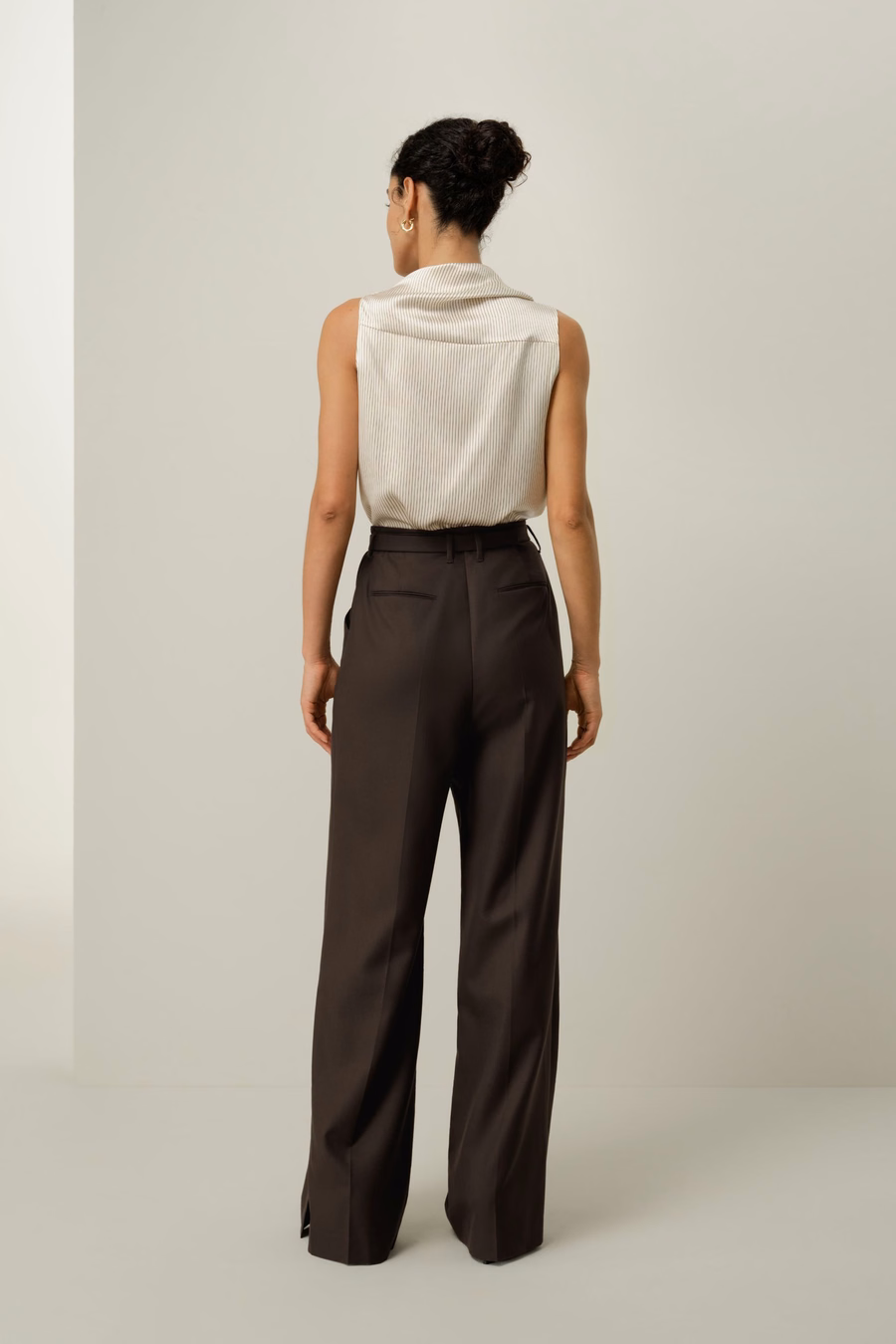 Asymmetric Silk Charmeuse Sleeveless Top