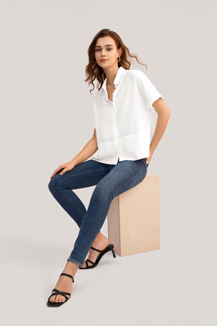 Casual Short Sleeves Loose Silk T-Shirt