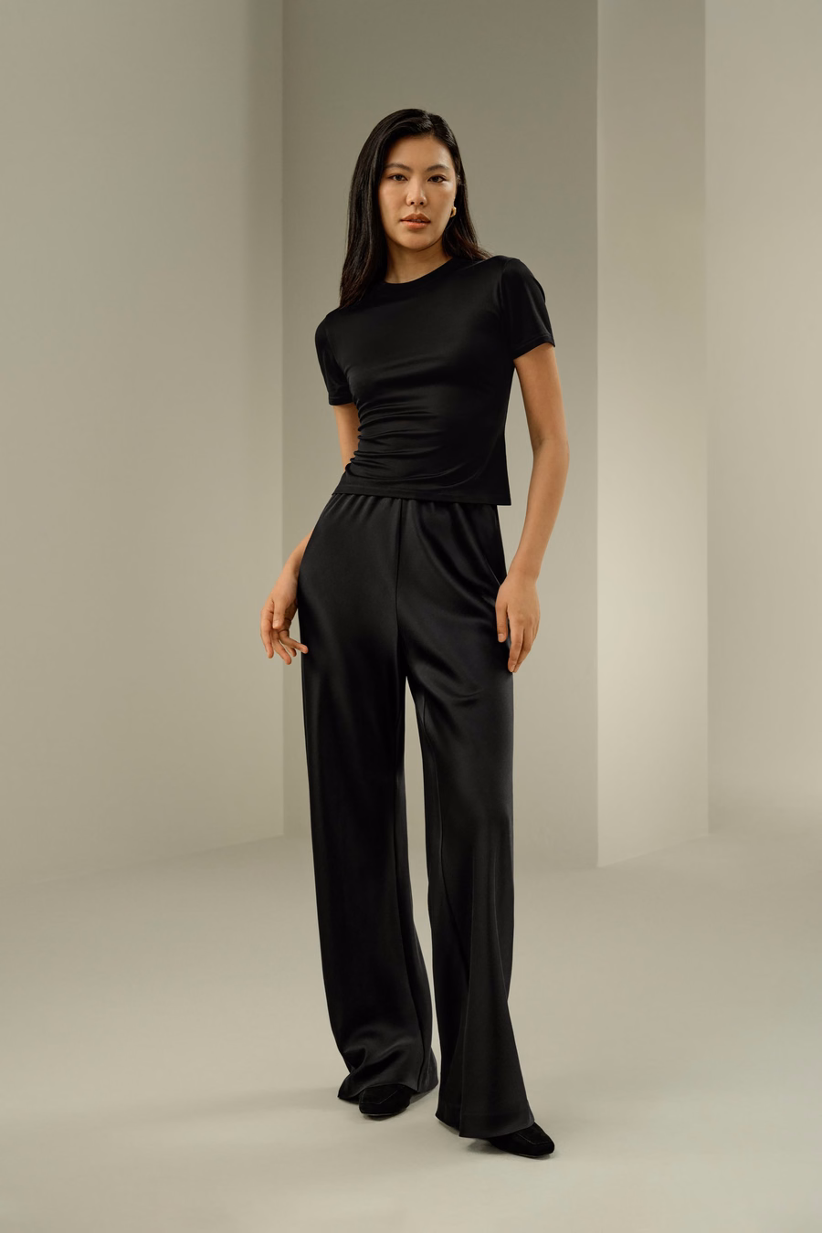 Slim Fitted Silk Jersey Tee
