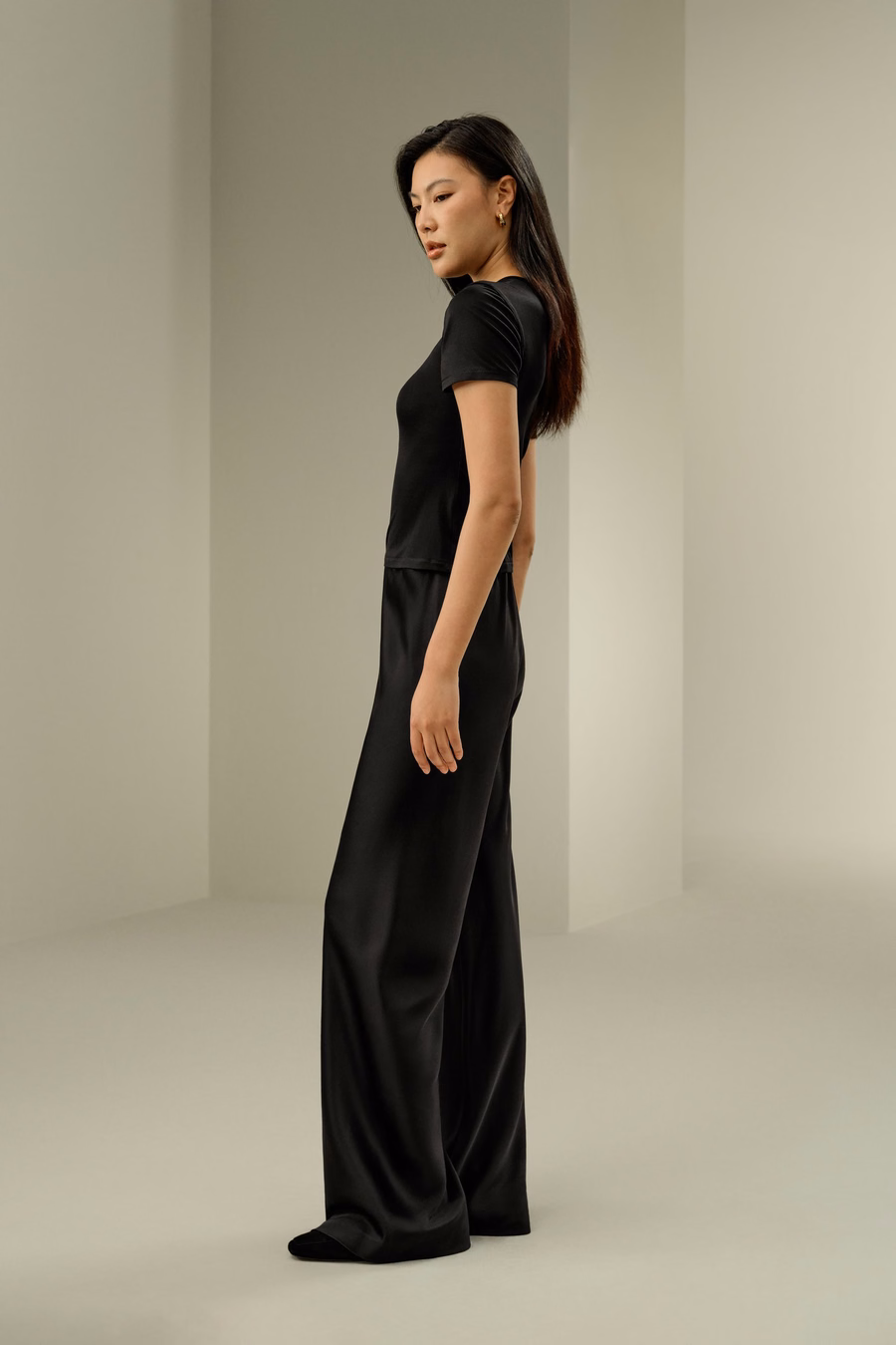 Slim Fitted Silk Jersey Tee