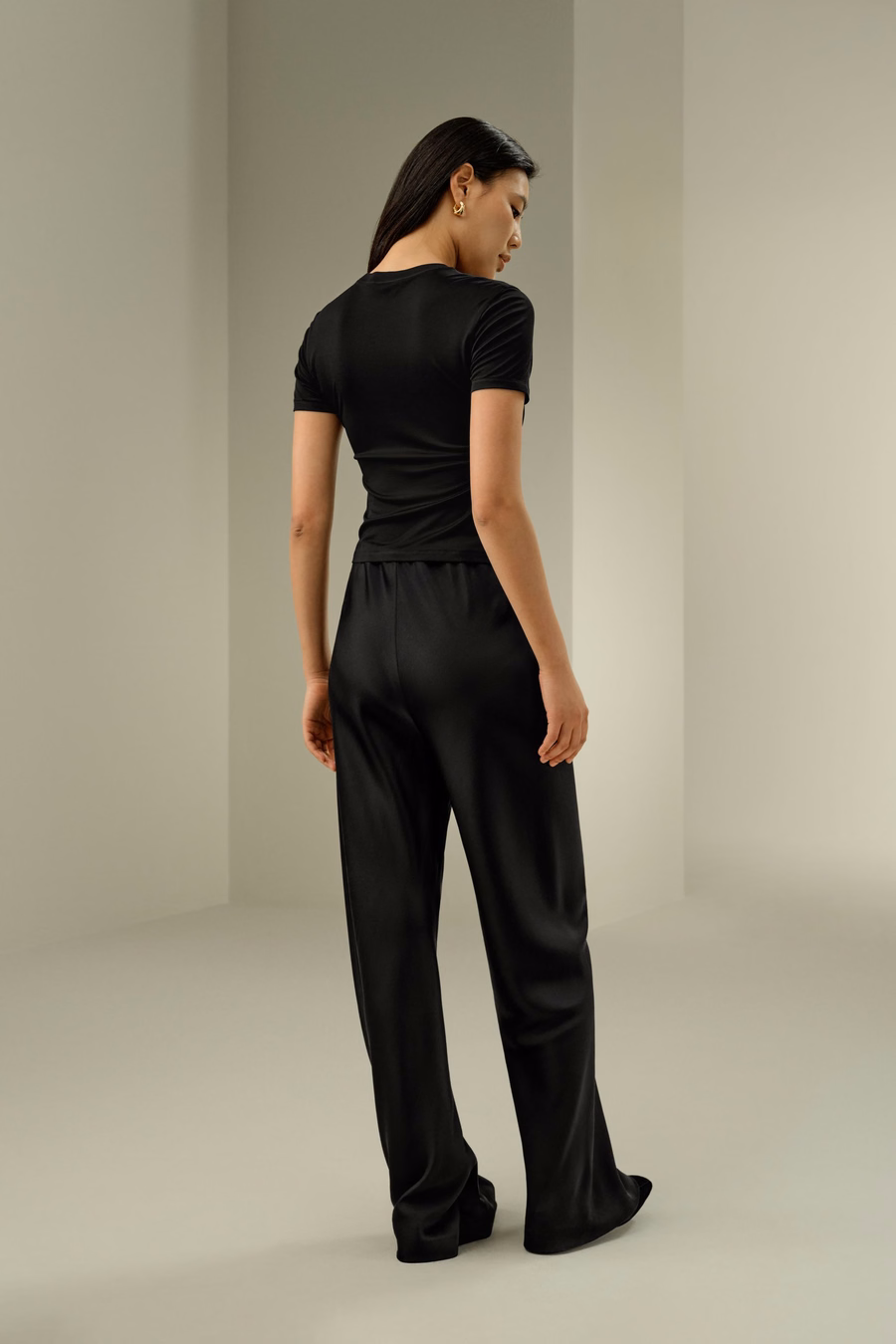 Slim Fitted Silk Jersey Tee