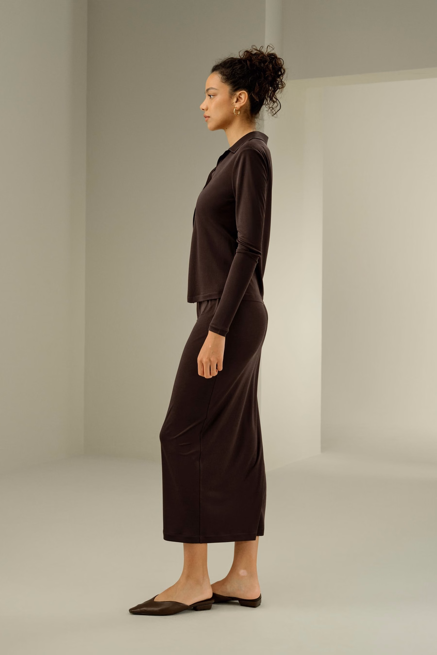 Elegant Silk Midi Skirt
