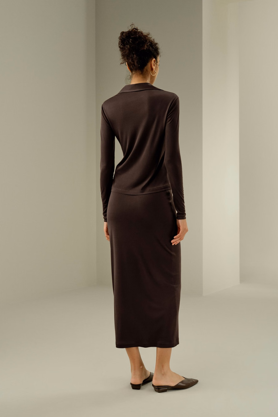 Elegant Silk Midi Skirt