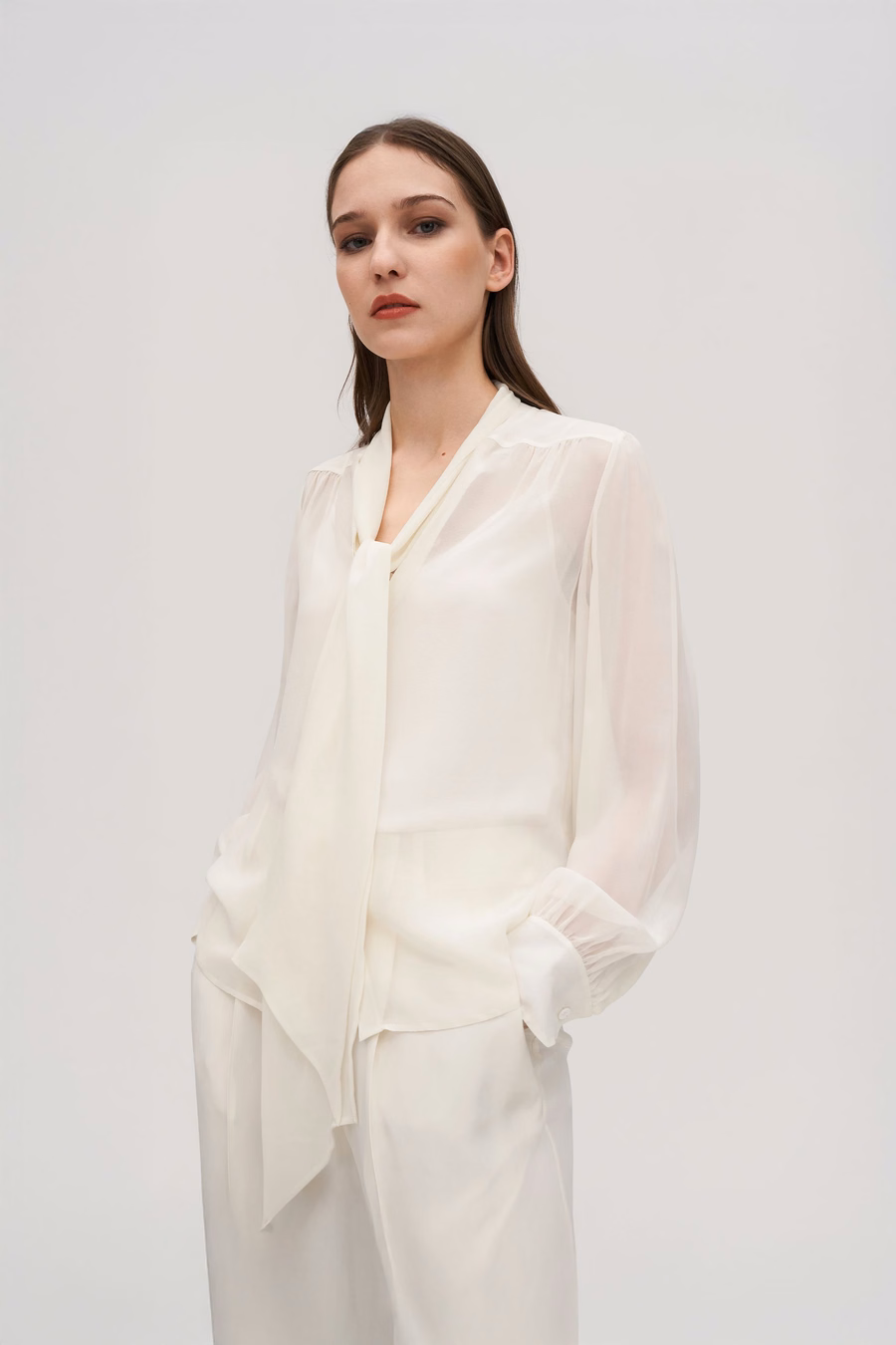 Bow Tie Silk Jasmine Blouse