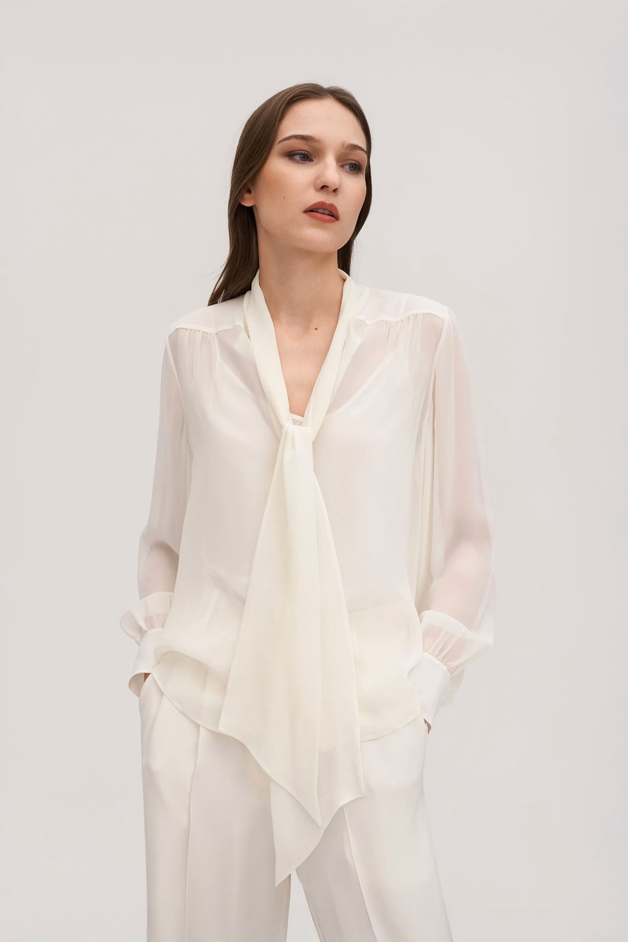 Bow Tie Silk Jasmine Blouse