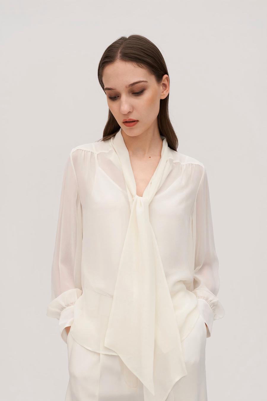 Bow Tie Silk Jasmine Blouse