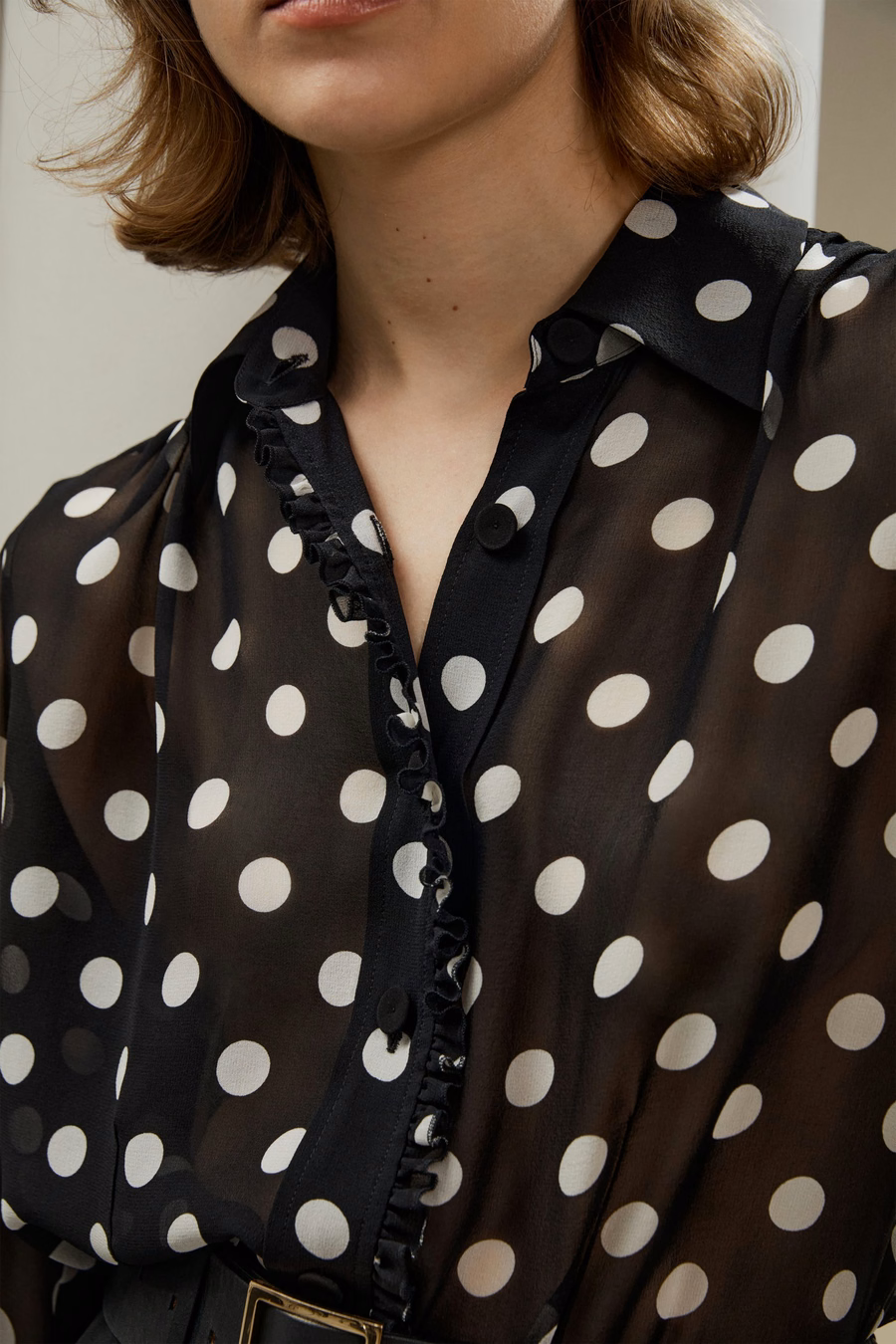 Polka Dots Georgette Blouse