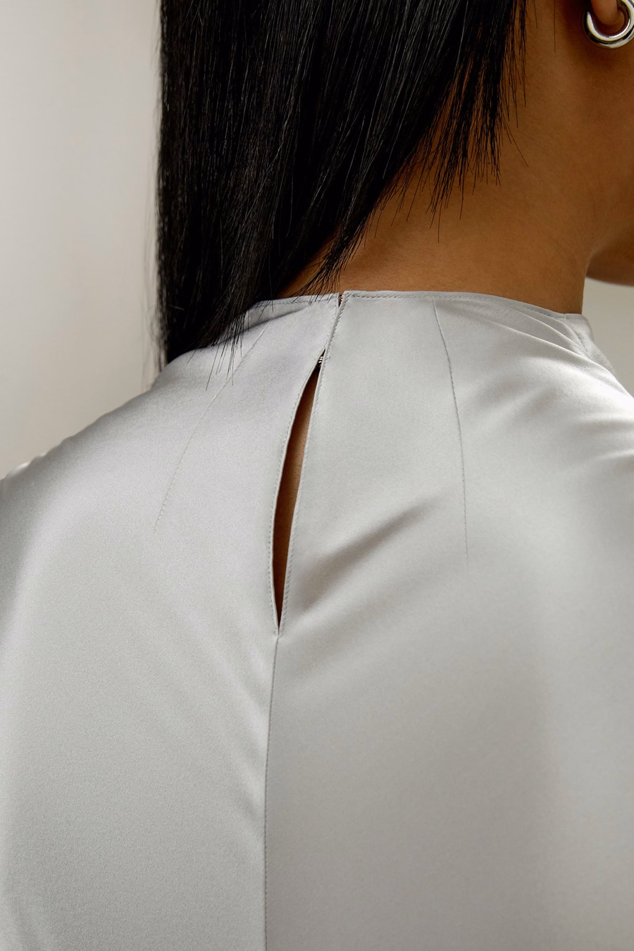 Oblique Wave Silk Blouse