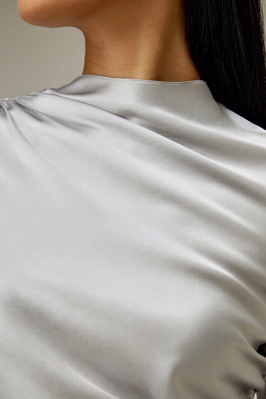 Oblique Wave Silk Blouse