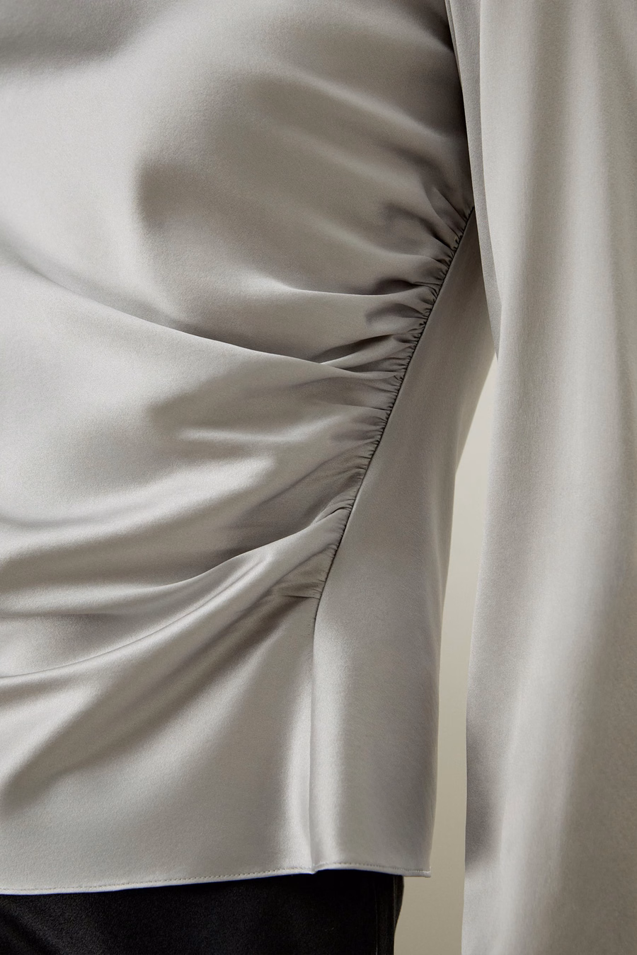 Oblique Wave Silk Blouse
