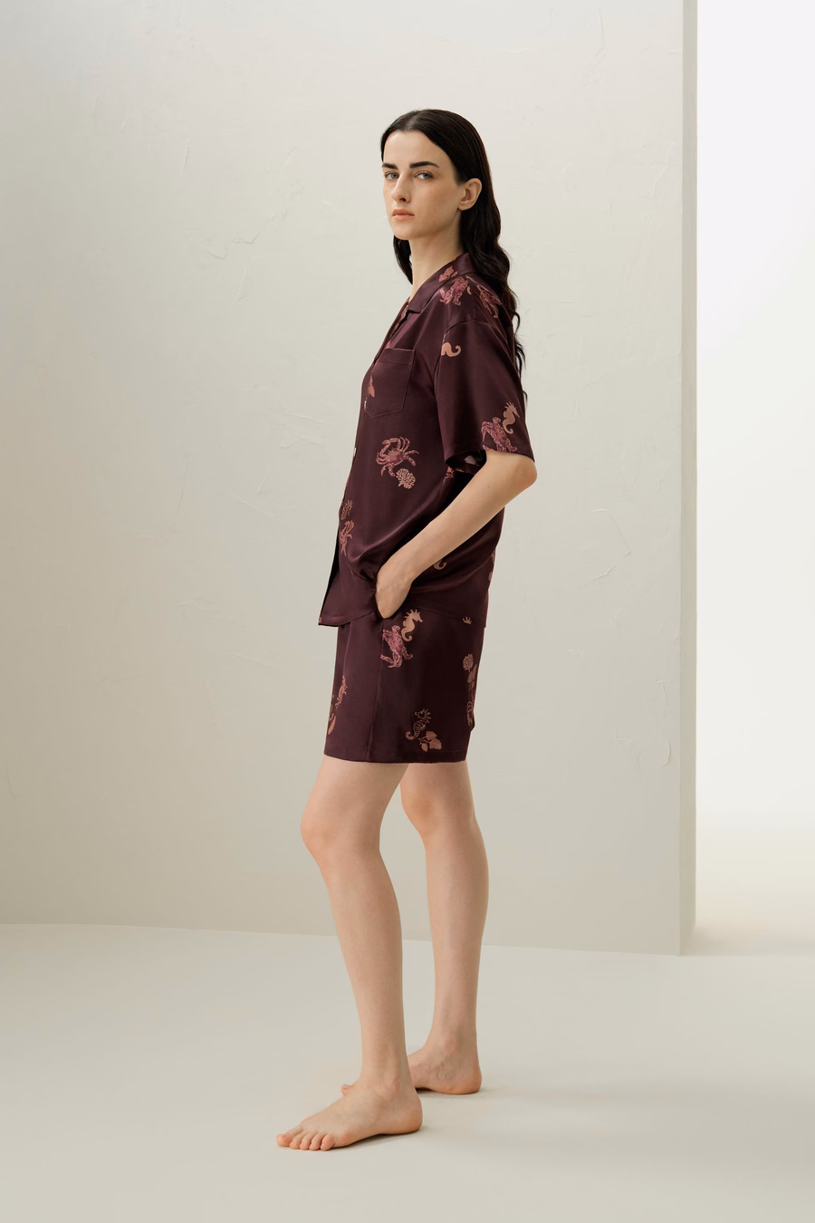 Cancer Zodiac Silk Pajama Short Set