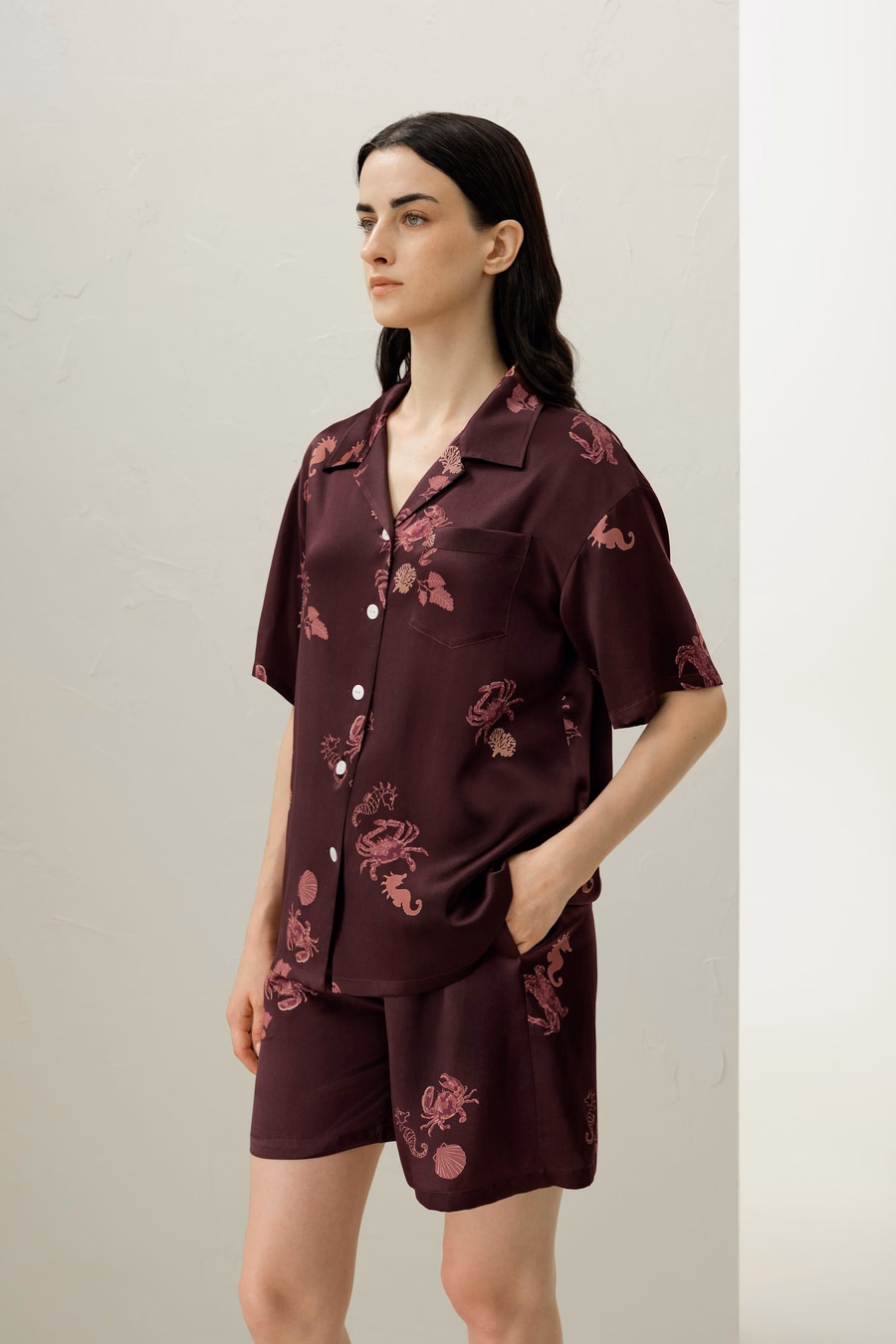 Cancer Zodiac Silk Pajama Short Set