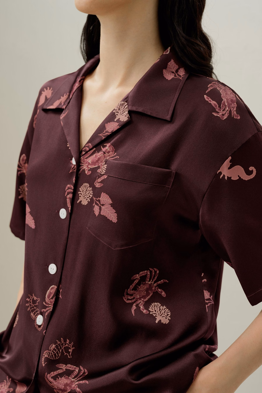 Cancer Zodiac Silk Pajama Short Set