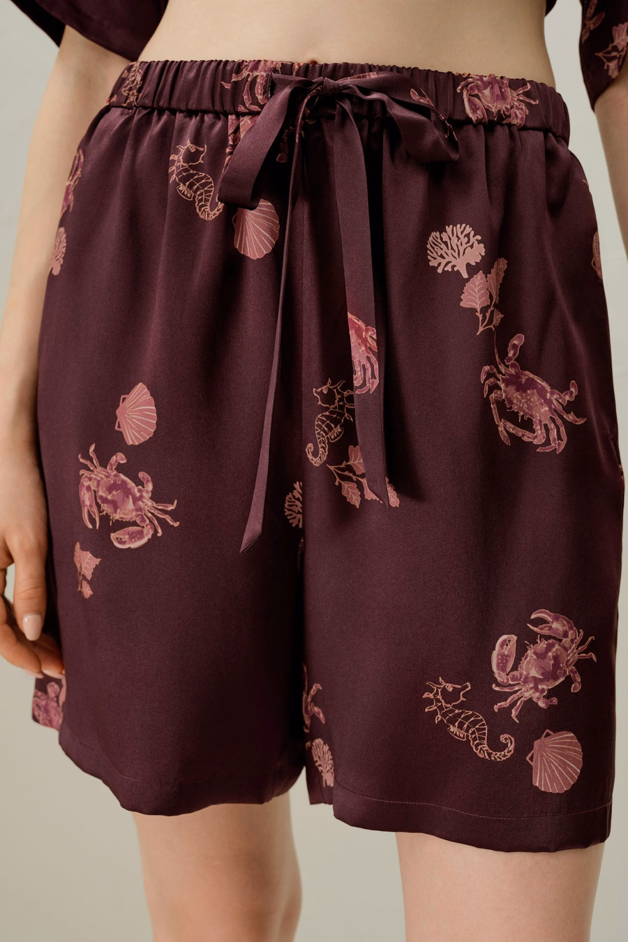 Cancer Zodiac Silk Pajama Short Set
