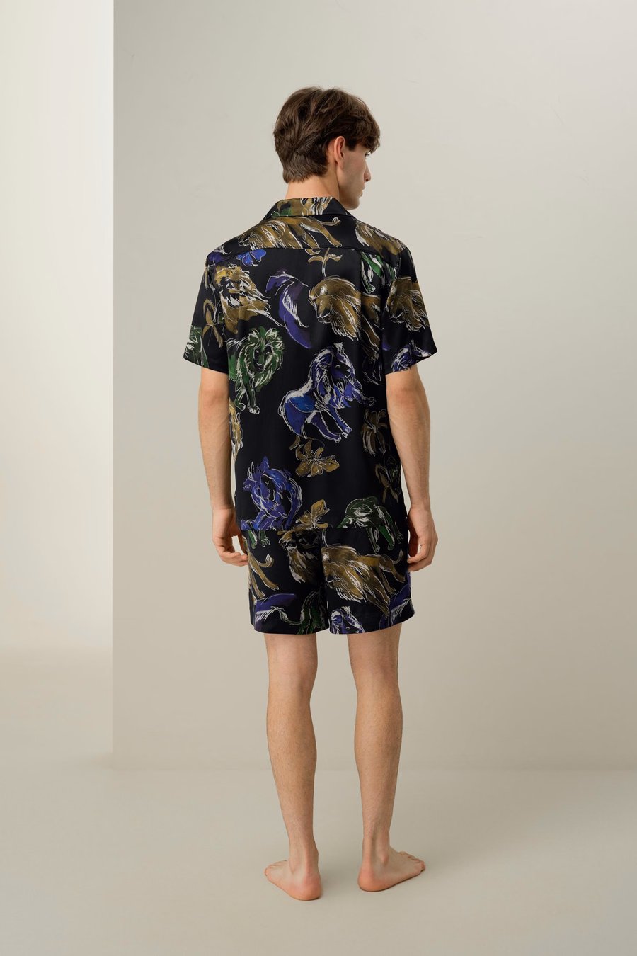 Leo Zodiac Men’s Short Silk Pajama Set