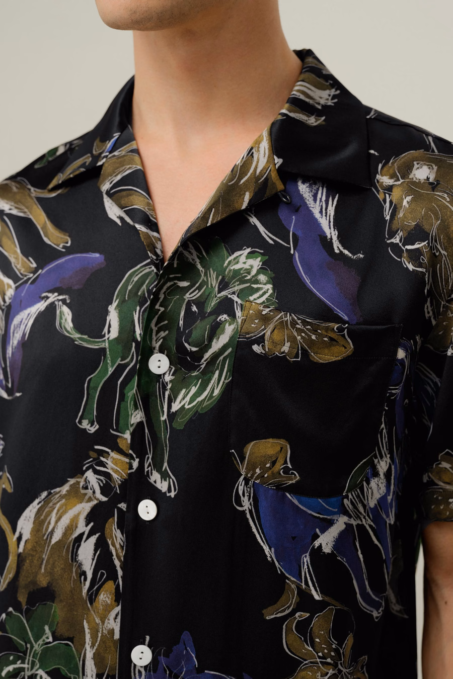 Leo Zodiac Men’s Short Silk Pajama Set