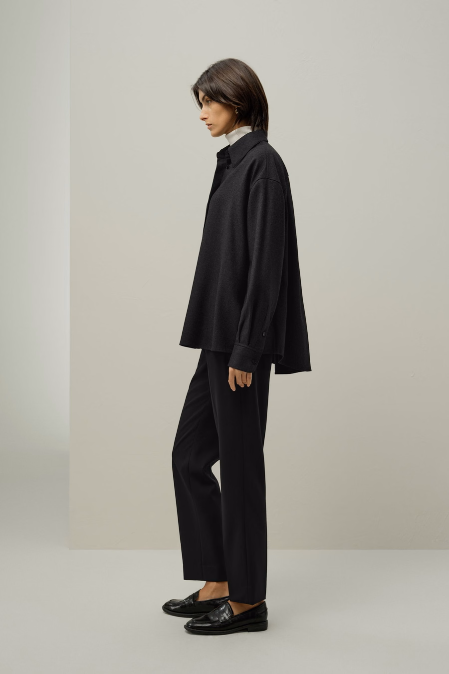 Silk-Wool Oversized Warm Shirt