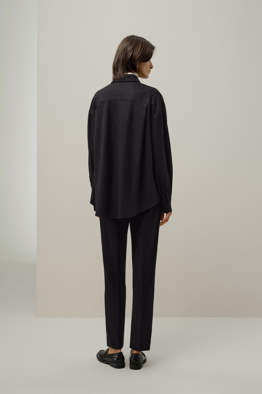 Silk-Wool Oversized Warm Shirt