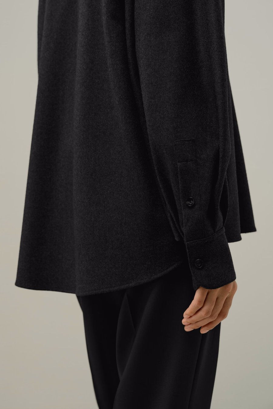 Silk-Wool Oversized Warm Shirt