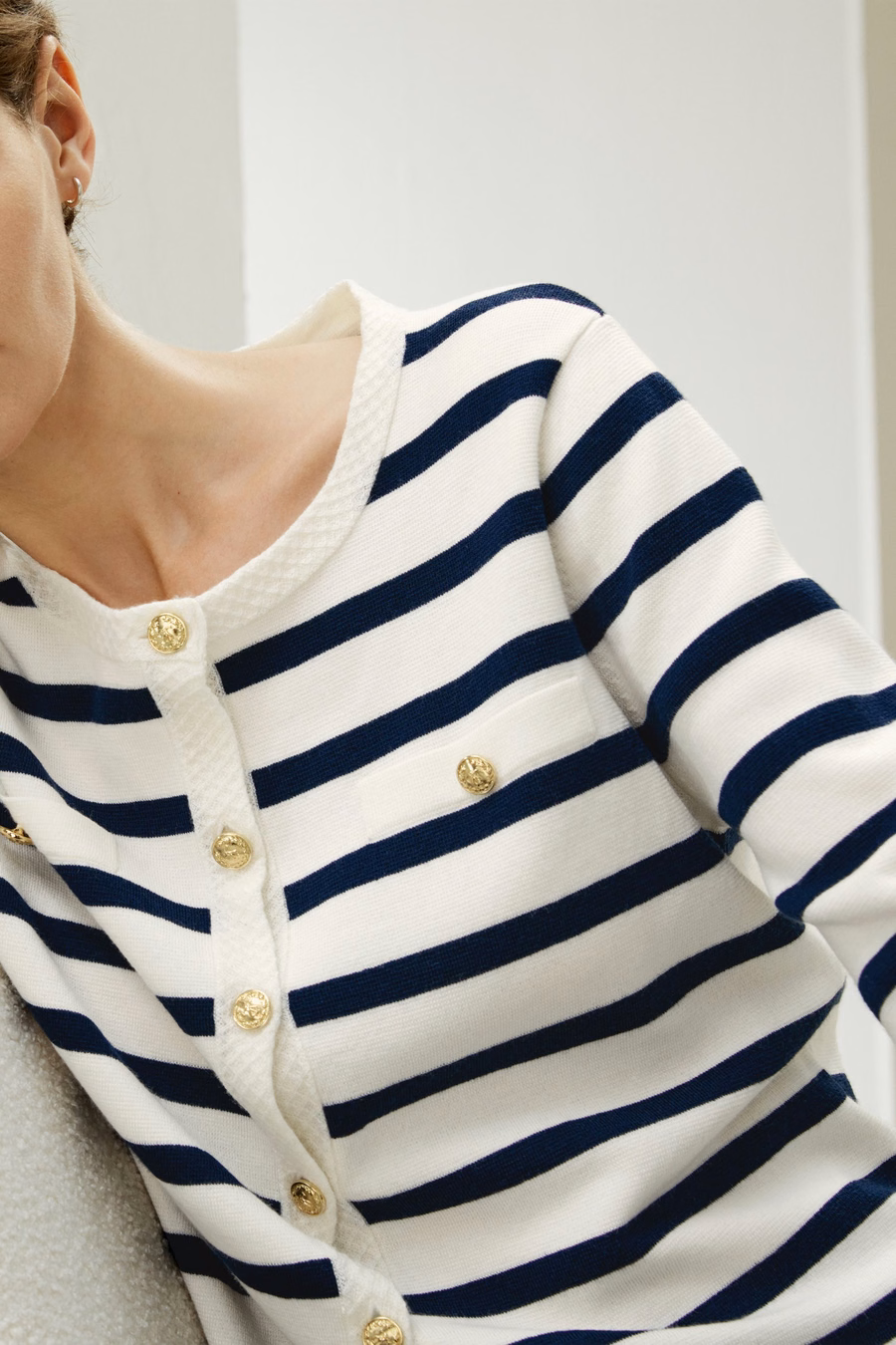Gariana Striped Wool Cardigan