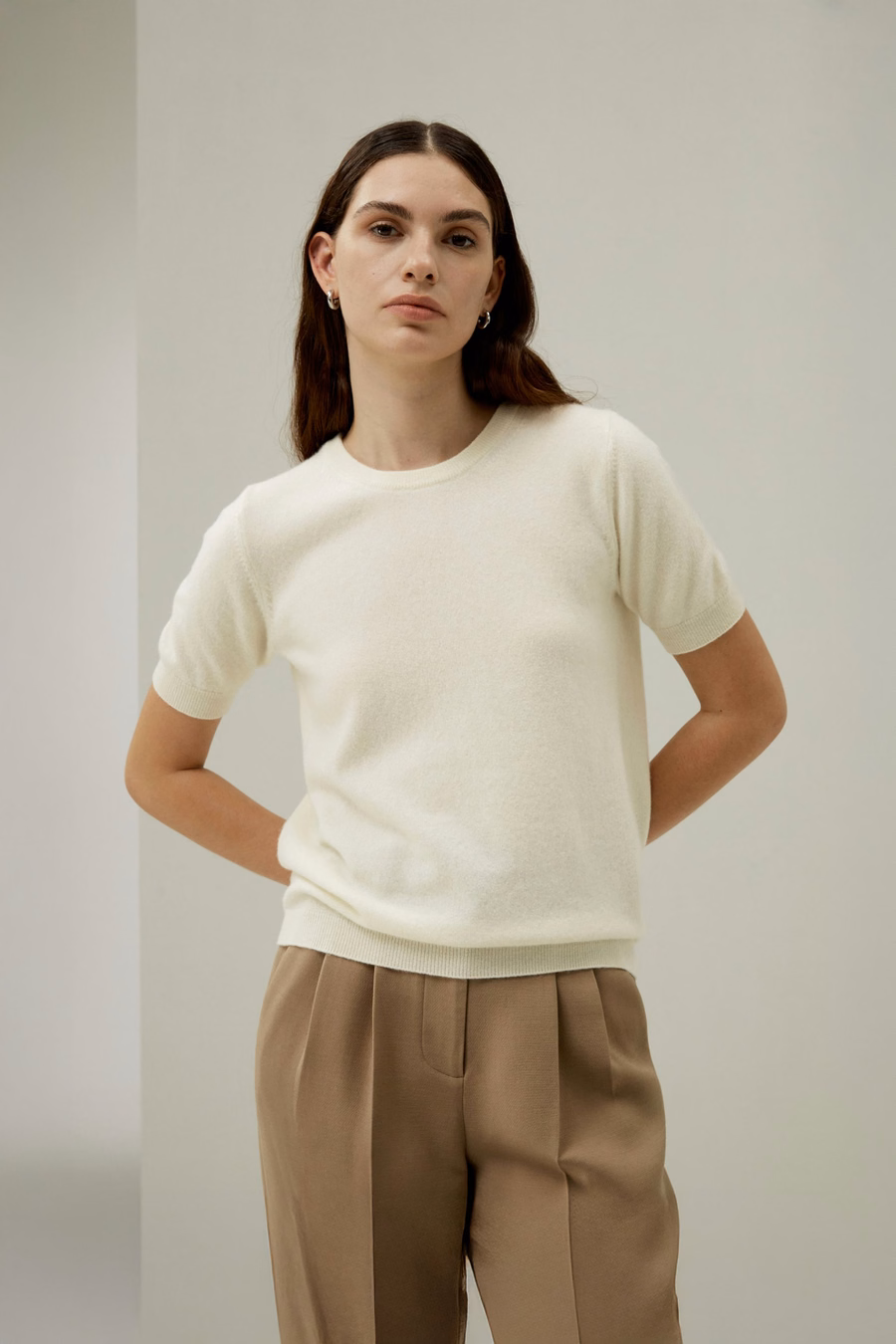 Crew Neck Basic Knit Top