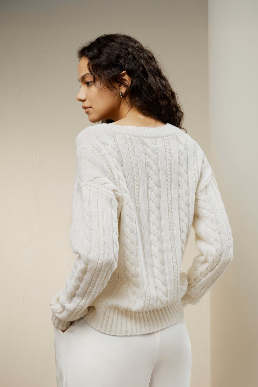 Cable-Knit Wool-Cashmere Blend Sweater