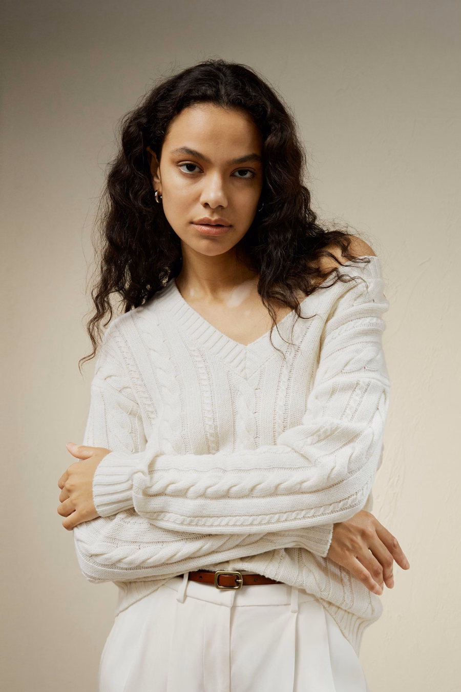 Cable-Knit Wool-Cashmere Blend Sweater
