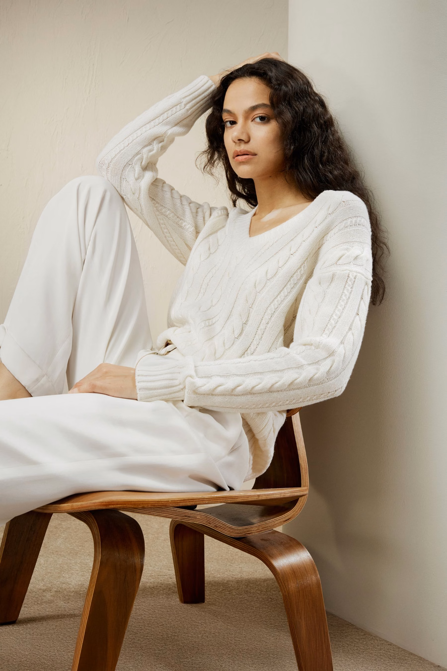 Cable-Knit Wool-Cashmere Blend Sweater