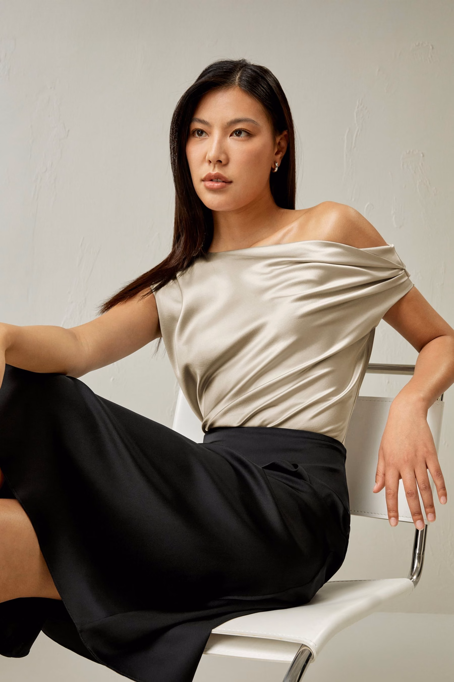 Boat Neck Silk Top