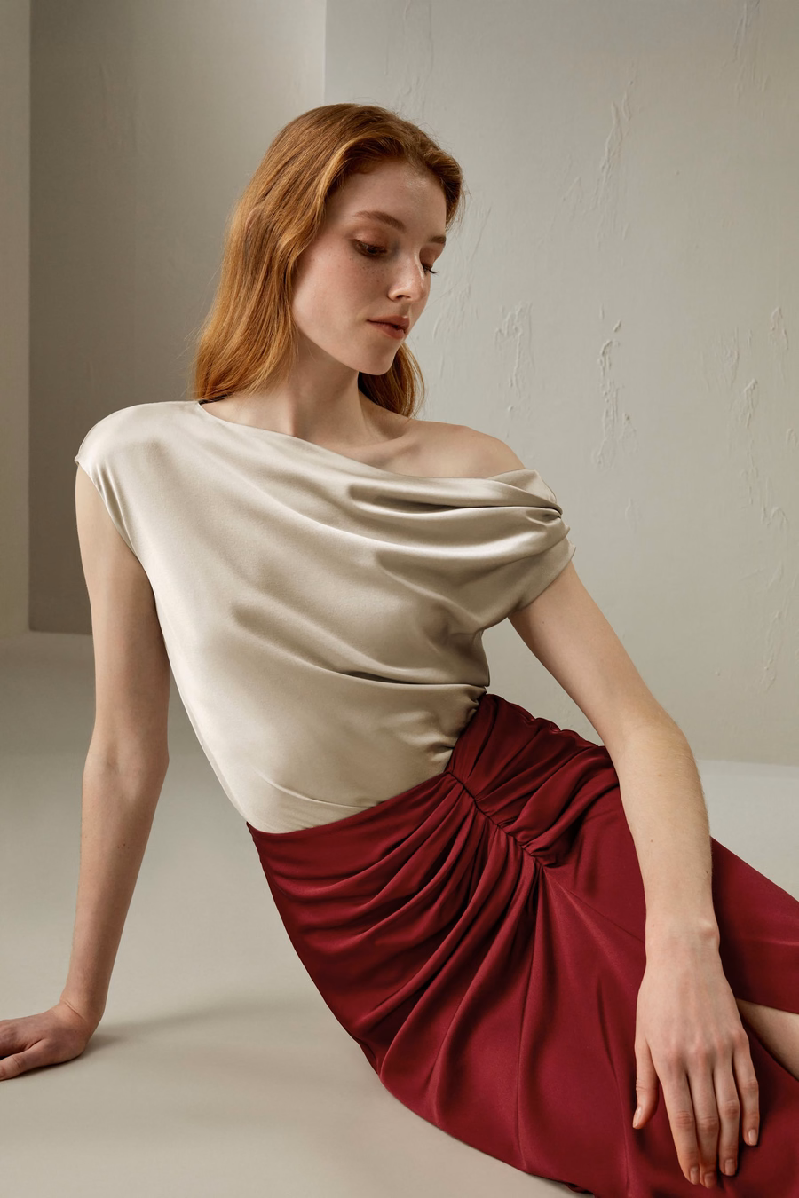 Boat Neck Silk Top