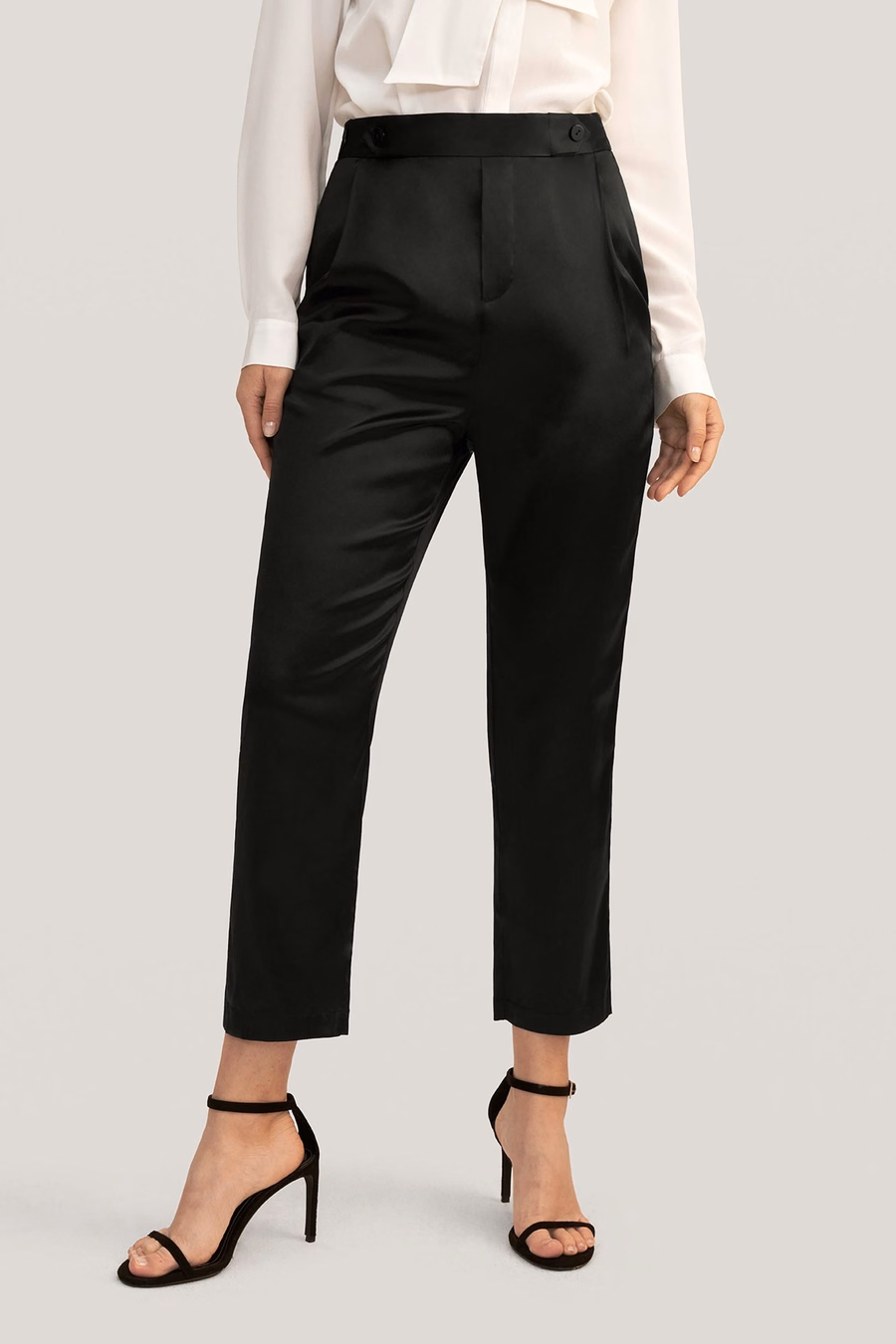 Comfort Fit Silk Cigarette Pants
