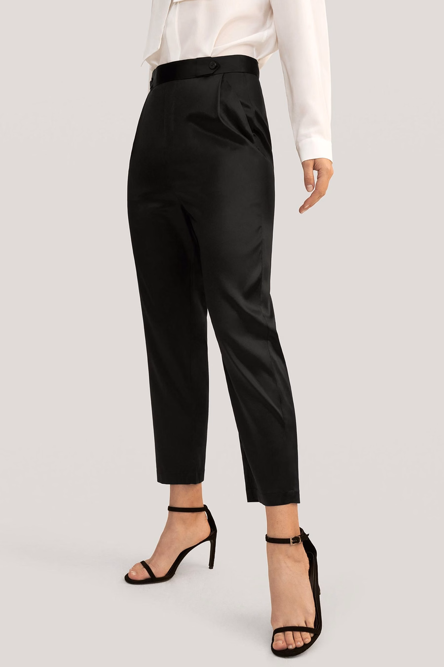 Comfort Fit Silk Cigarette Pants